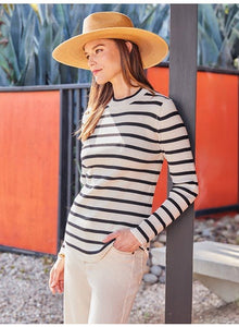 Stripe Shirttail Sweater