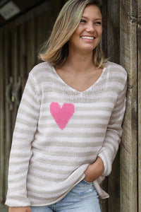 Eloise Stripe Heart Sweater